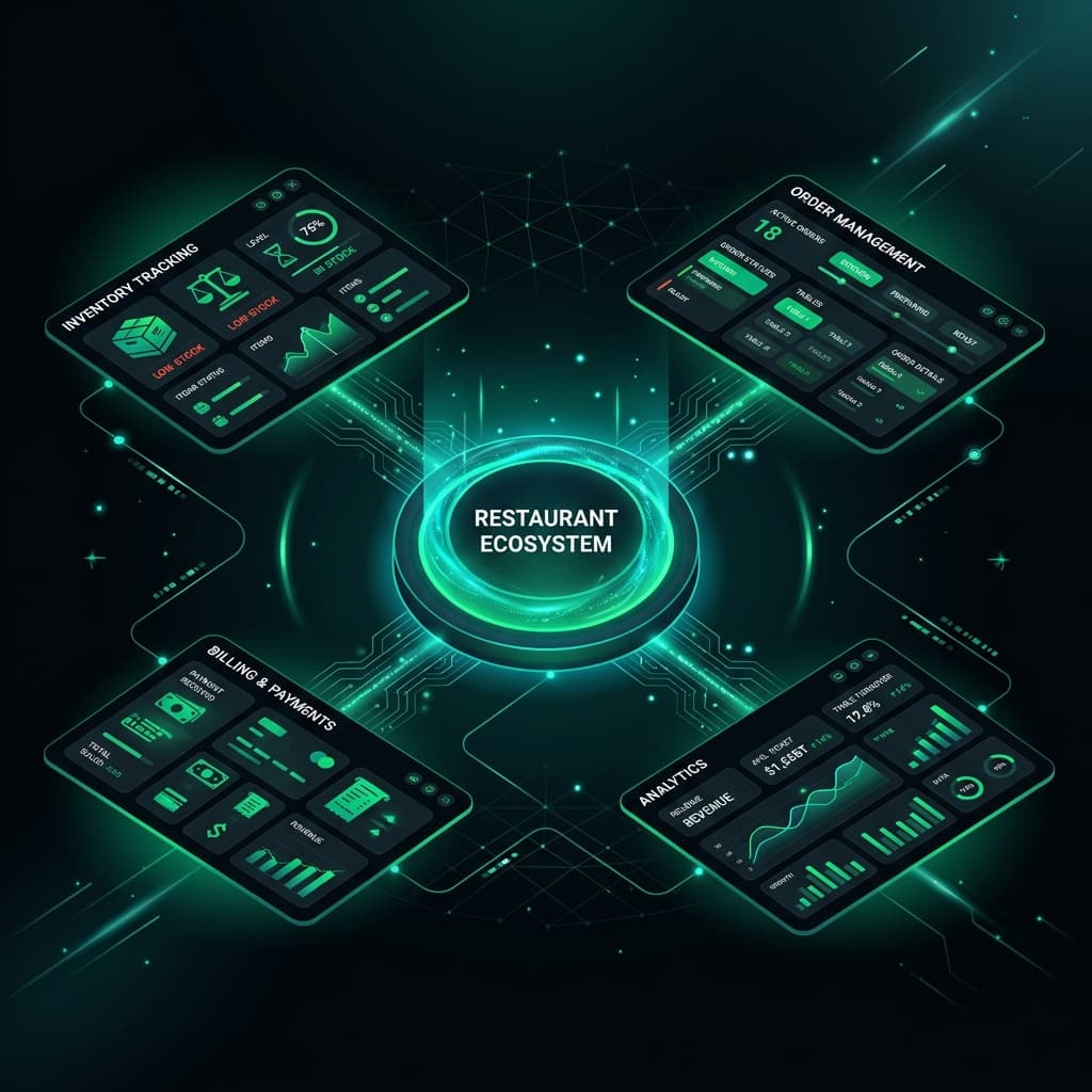 Aerobill complete restaurant management ecosystem with inventory, billing, and POS integration