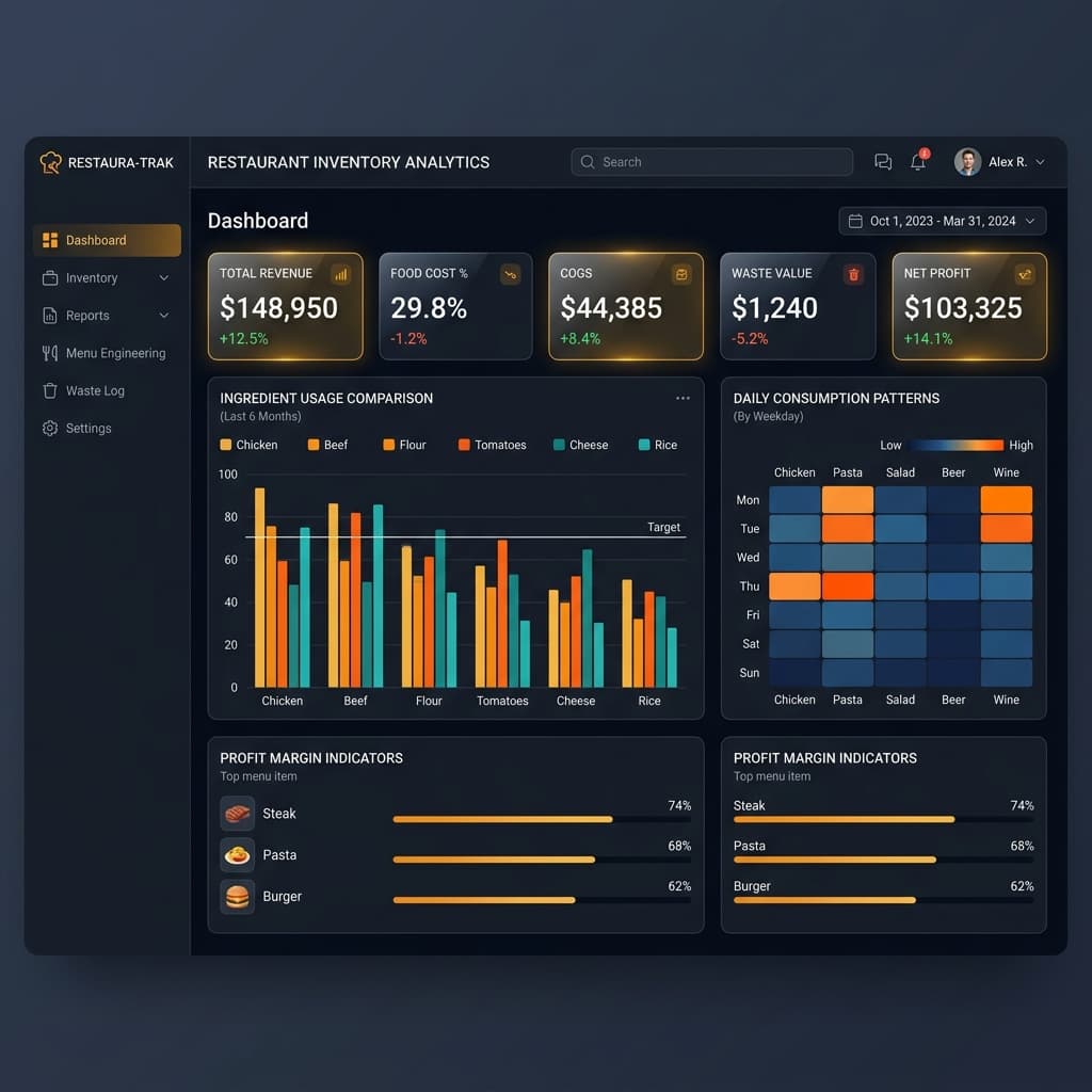 Advanced inventory insights and reporting dashboard with consumption analytics